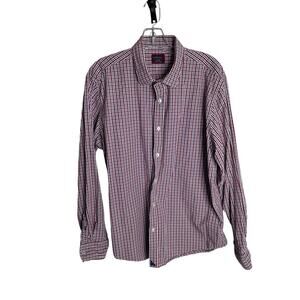 Untuckit Mens Checkered Button Up Dress Shirt Size XL Plaid Long Sleeve Collared